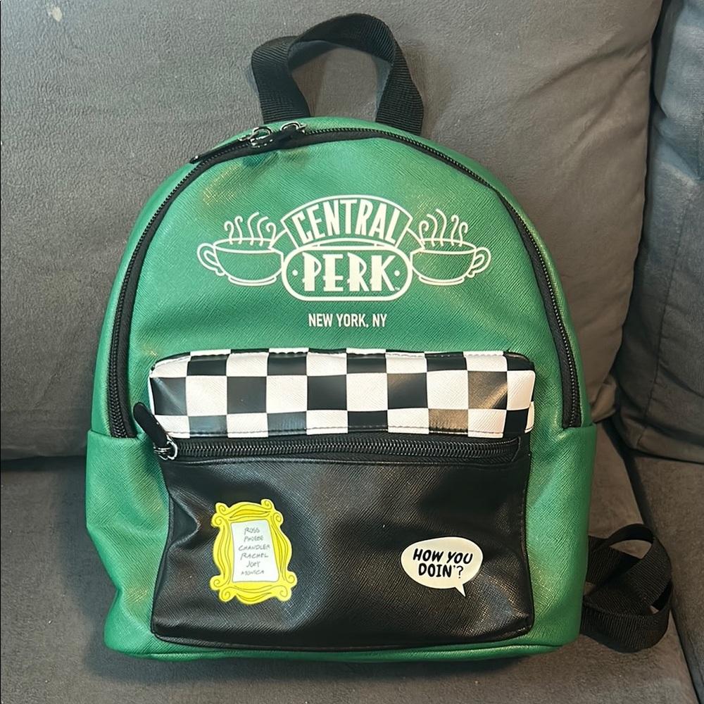 FRIENDS Green and Black Backpack